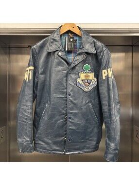 Vintage 1981 University of Toronto Navy Leather Jacket